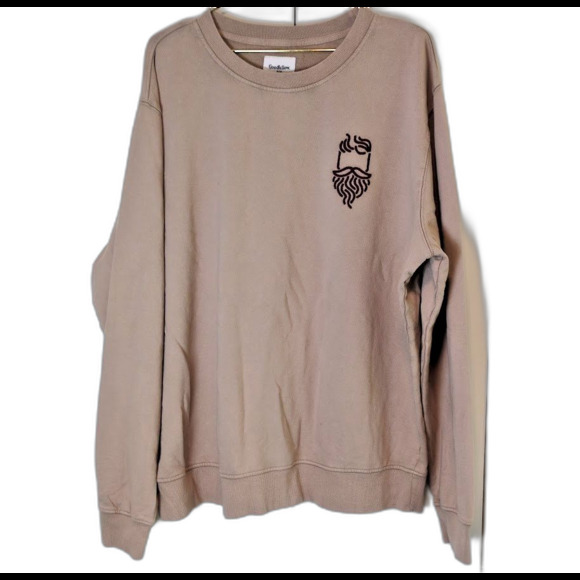 Goodfellow & Co Men's Pullover Sweatshirt Size XXL Bearded man Brown - Picture 1 of 5
